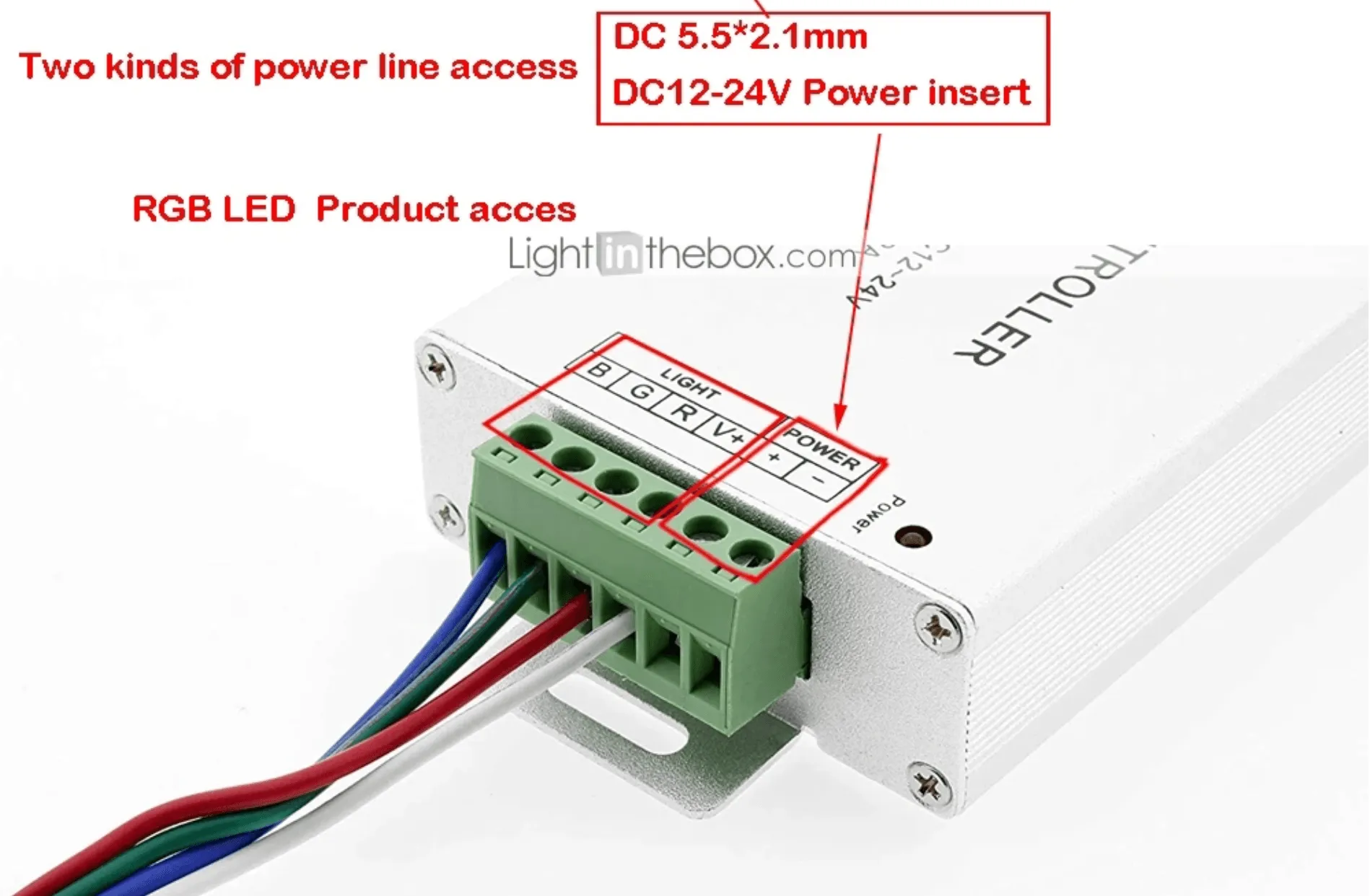 12V/24V 24A RGB LED Strip Controller with IR 44 Key Remote For RGB SMD 5050 3528