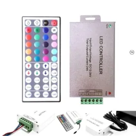 12V/24V 24A RGB LED Strip Controller with IR 44 Key Remote For RGB SMD 5050 3528