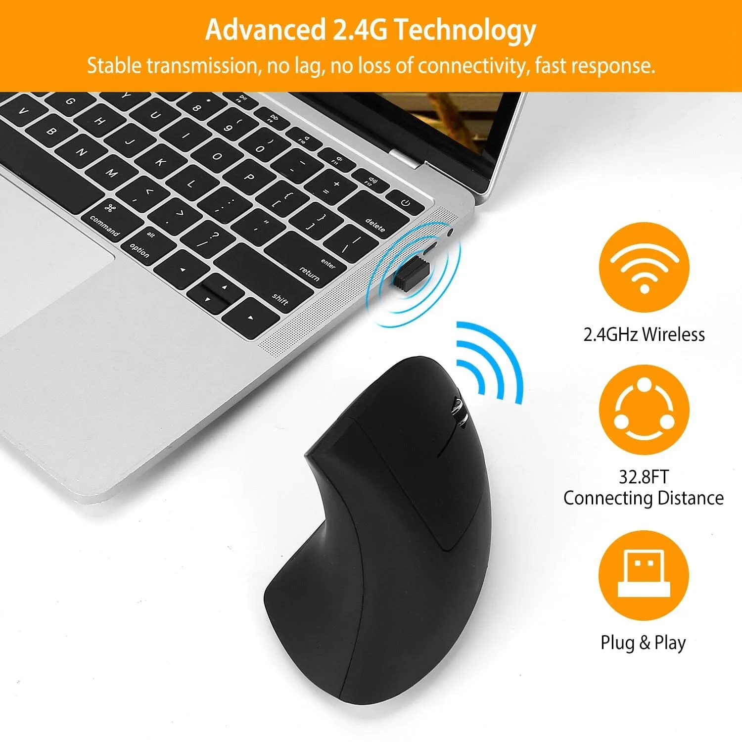 2.4G Wireless Vertical Mouse Ergonomic Optical Mice