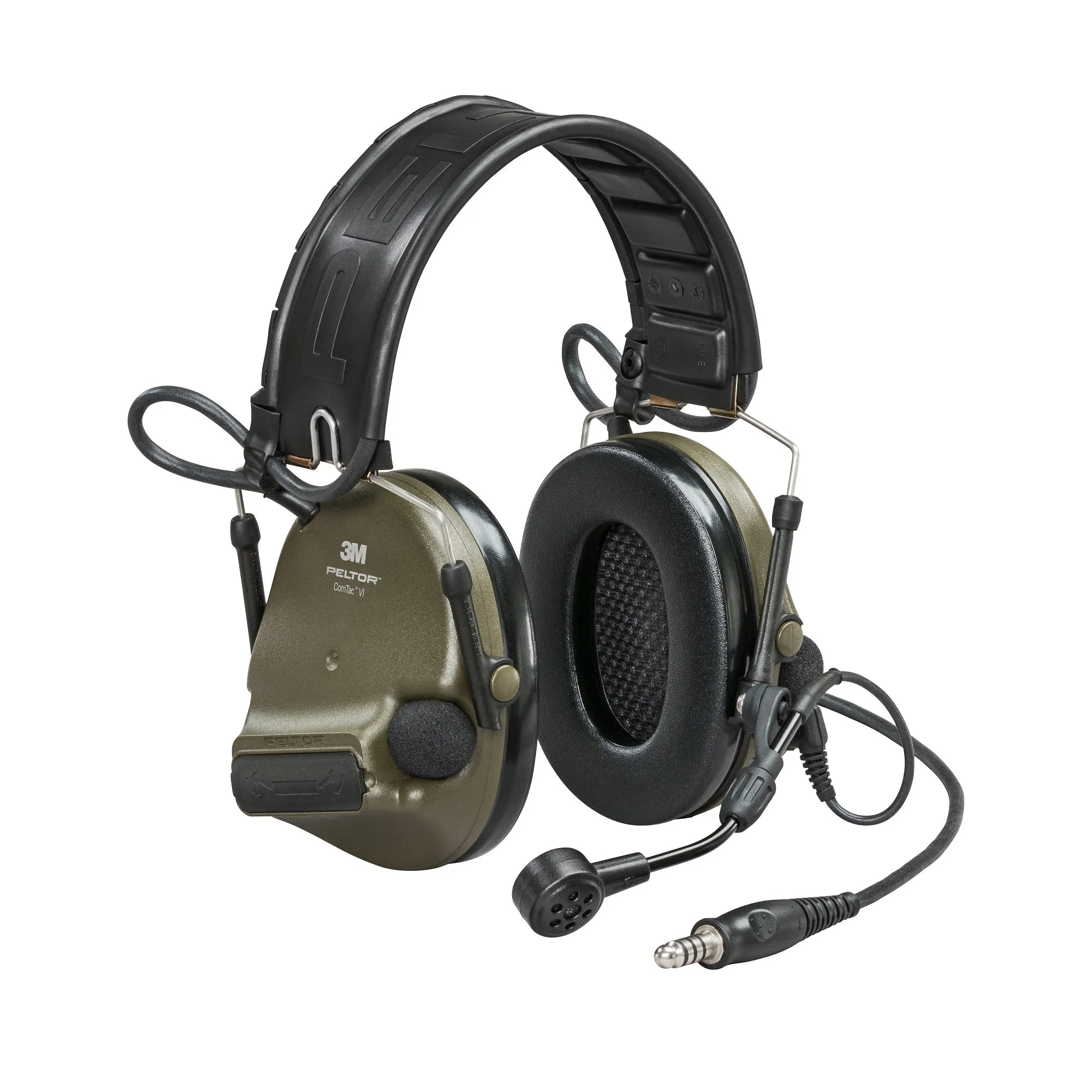 3M PELTOR ComTac VI NIB Headset MT20H682FB-47N GNS, Single DL, Green, Headband & ARC, 915 MHz