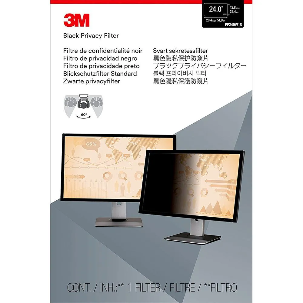 3M Privacy Filter for 24" Widescreen Monitor (16:10) (PF240W1B)