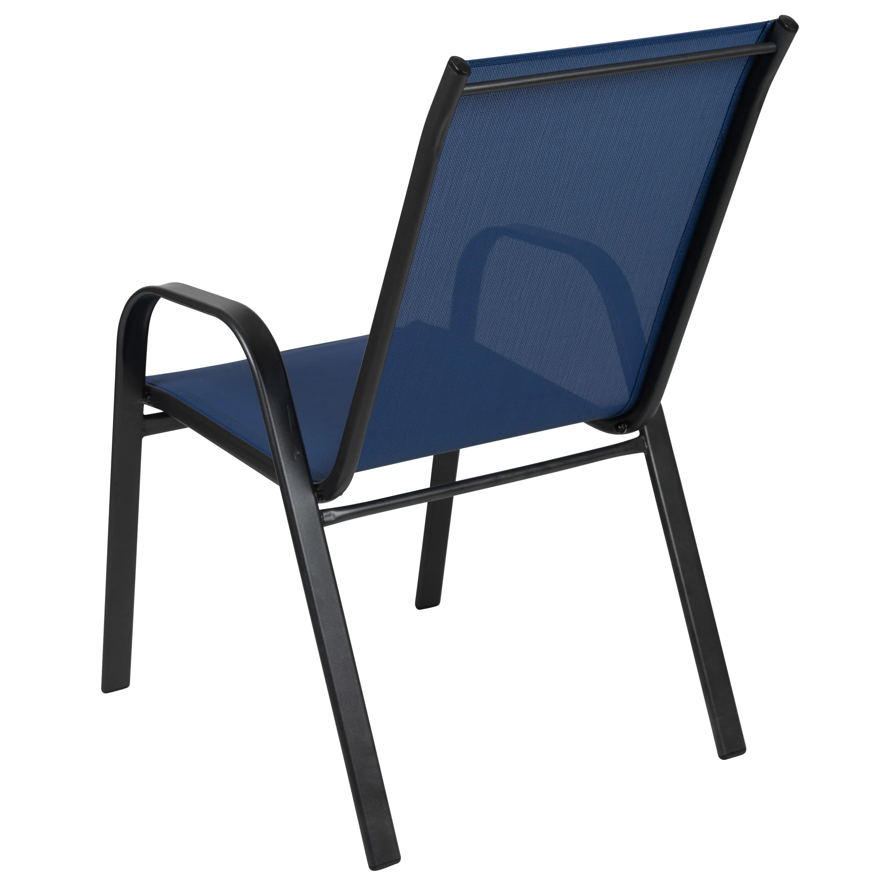 4 Pack Brazos Series Outdoor Stack Chair with Flex Comfort Material and Metal Frame