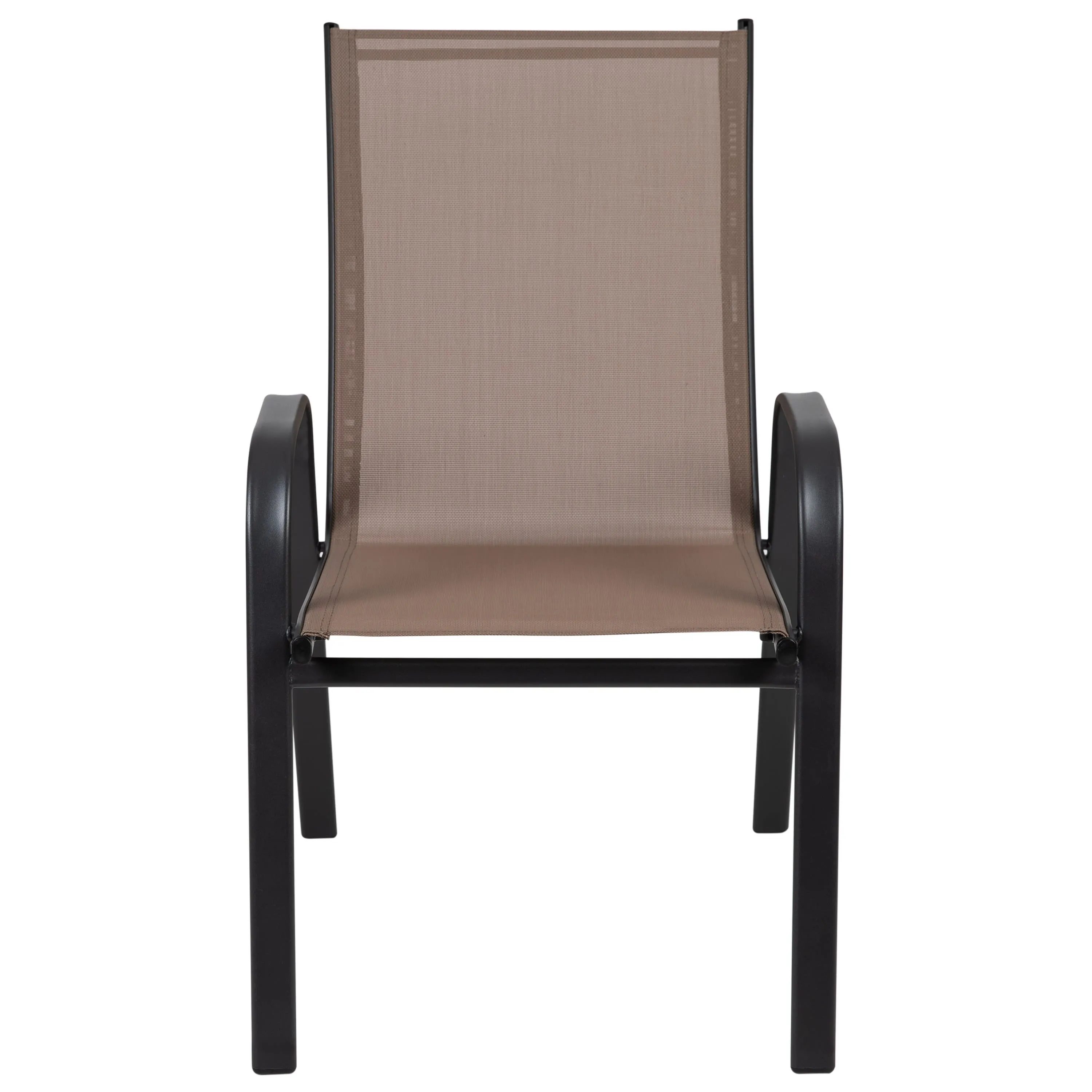 4 Pack Brazos Series Outdoor Stack Chair with Flex Comfort Material and Metal Frame