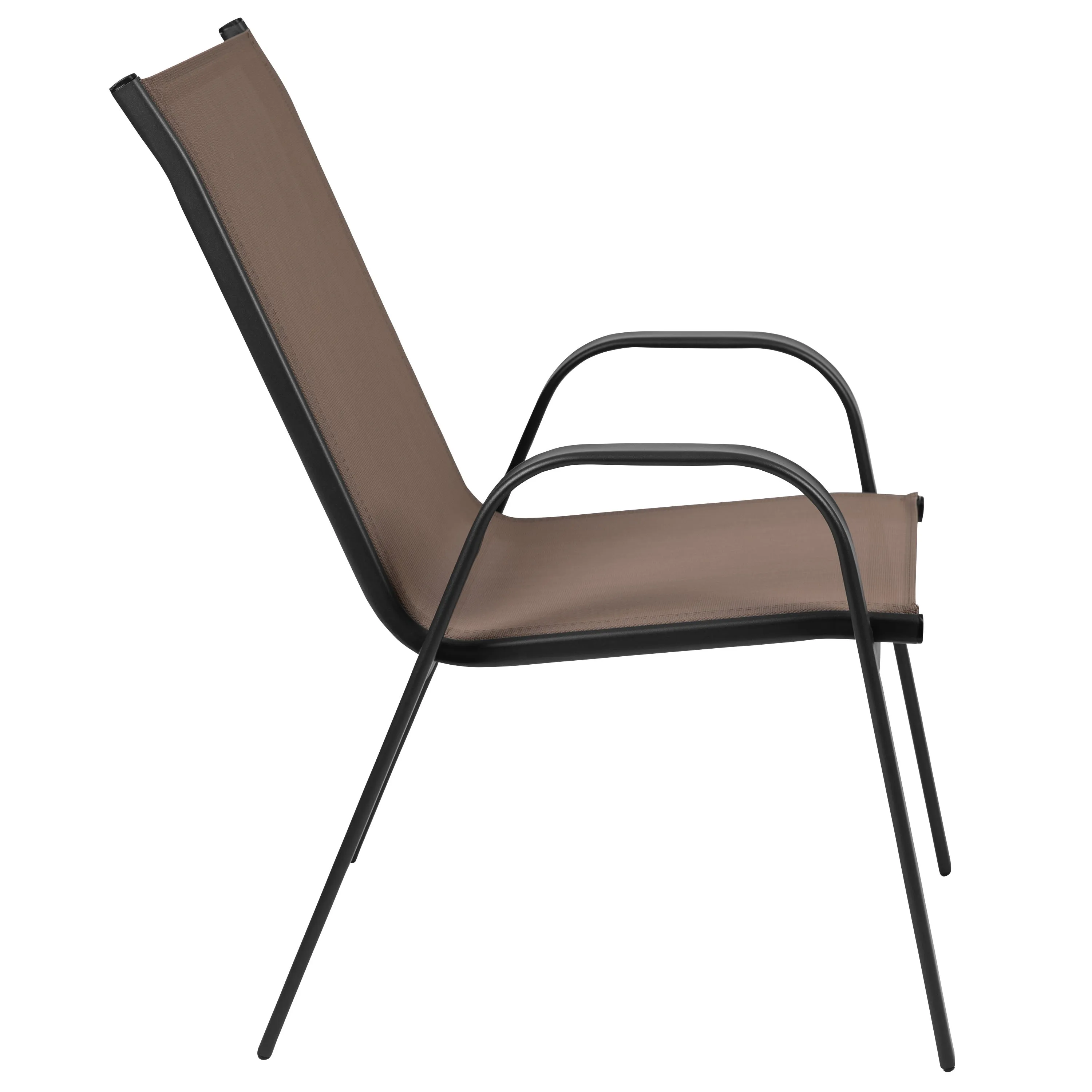 4 Pack Brazos Series Outdoor Stack Chair with Flex Comfort Material and Metal Frame