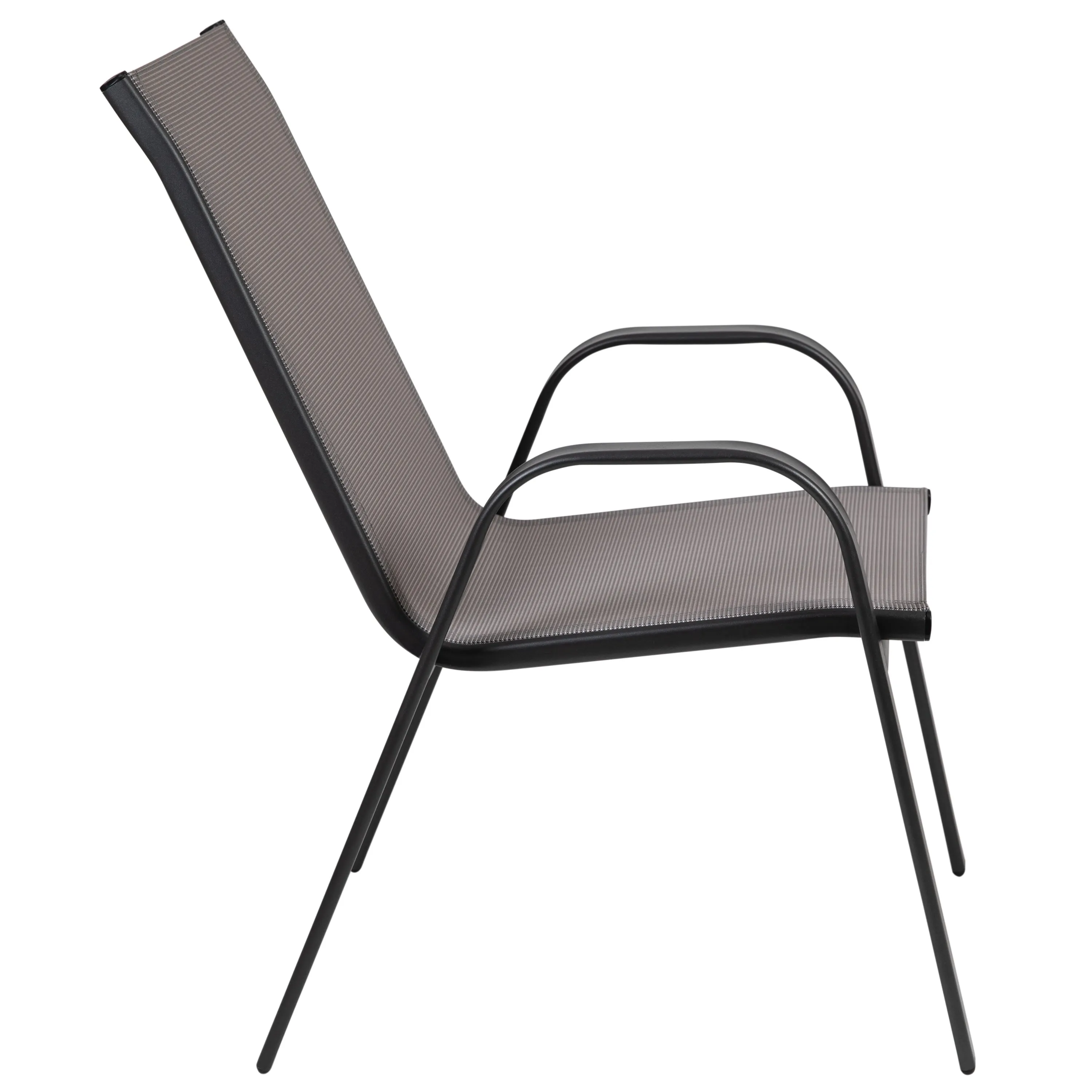 4 Pack Brazos Series Outdoor Stack Chair with Flex Comfort Material and Metal Frame