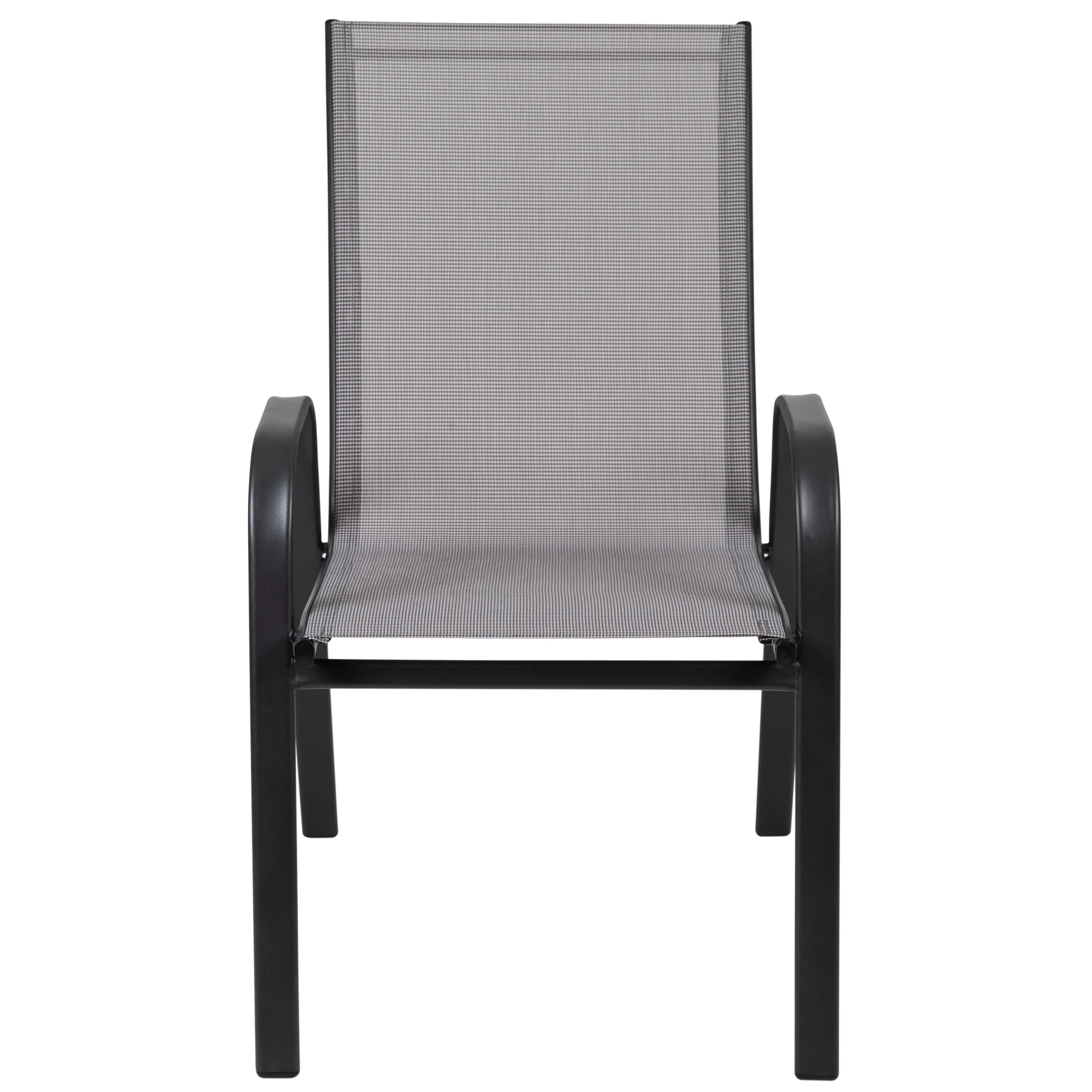 4 Pack Brazos Series Outdoor Stack Chair with Flex Comfort Material and Metal Frame