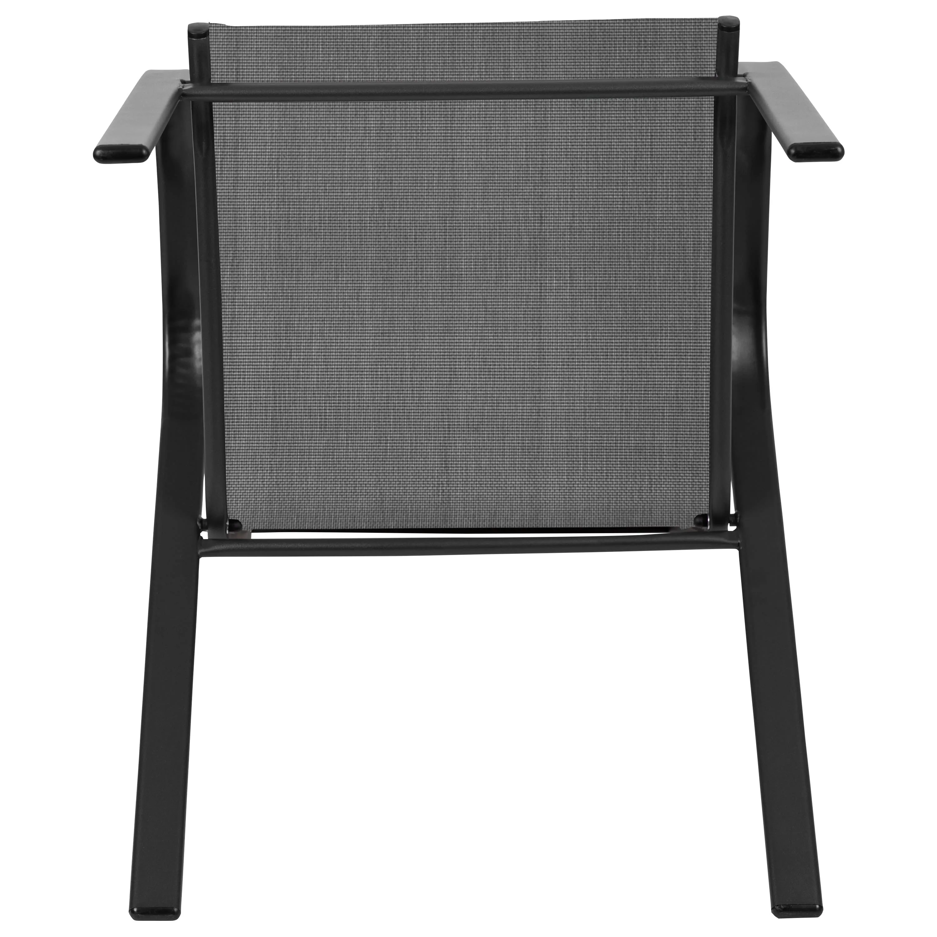 4 Pack Brazos Series Outdoor Stack Chair with Flex Comfort Material and Metal Frame