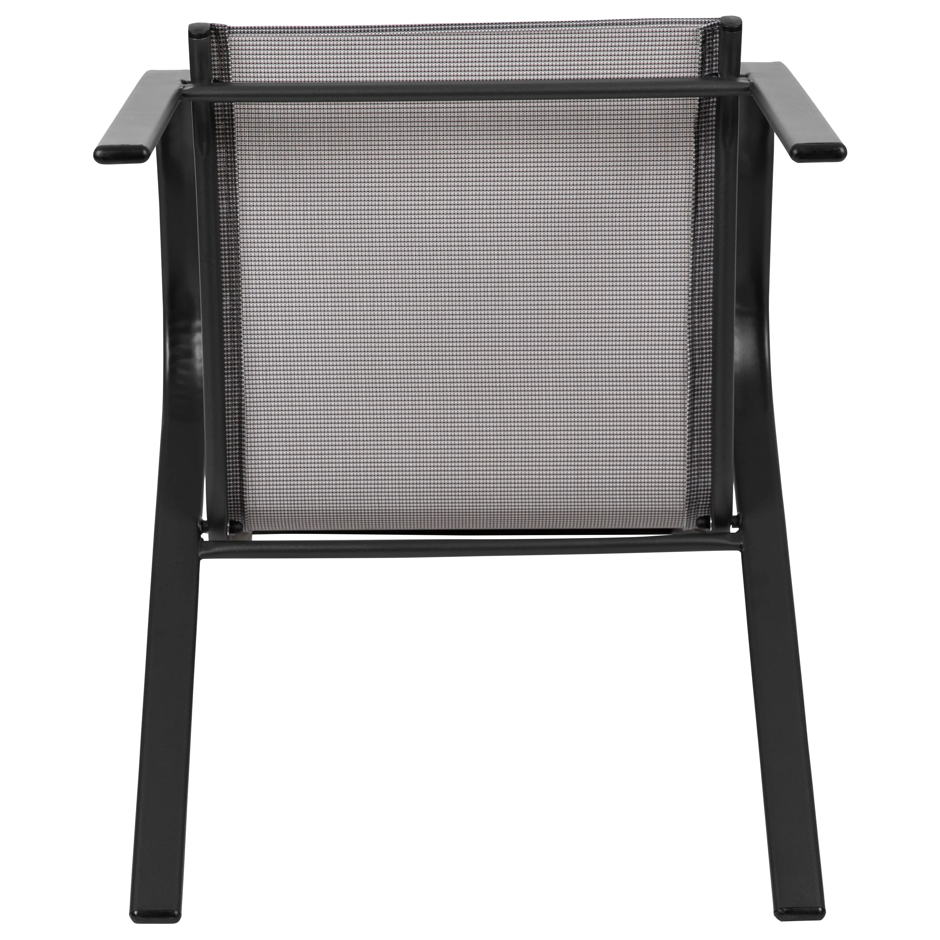 4 Pack Brazos Series Outdoor Stack Chair with Flex Comfort Material and Metal Frame