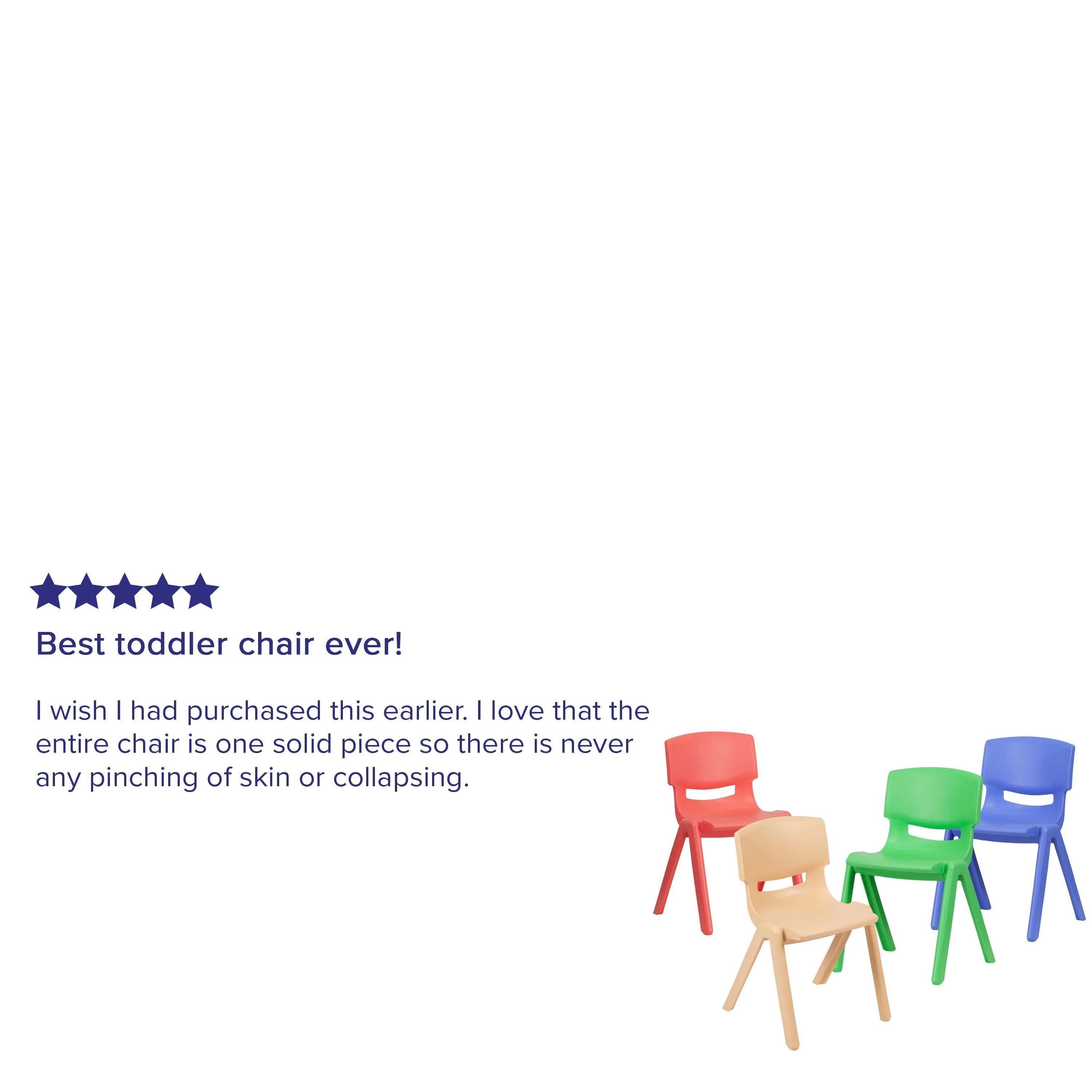 4 Pack Plastic Stackable School Chairs with 13.25" Seat Height