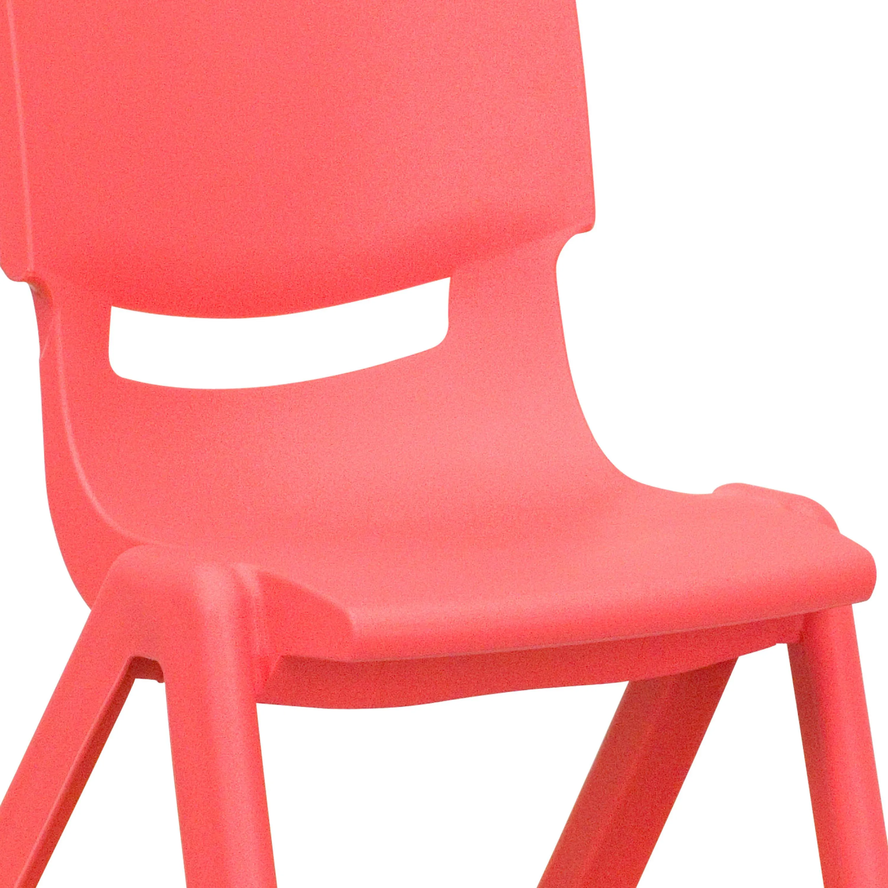 4 Pack Plastic Stackable School Chairs with 13.25" Seat Height