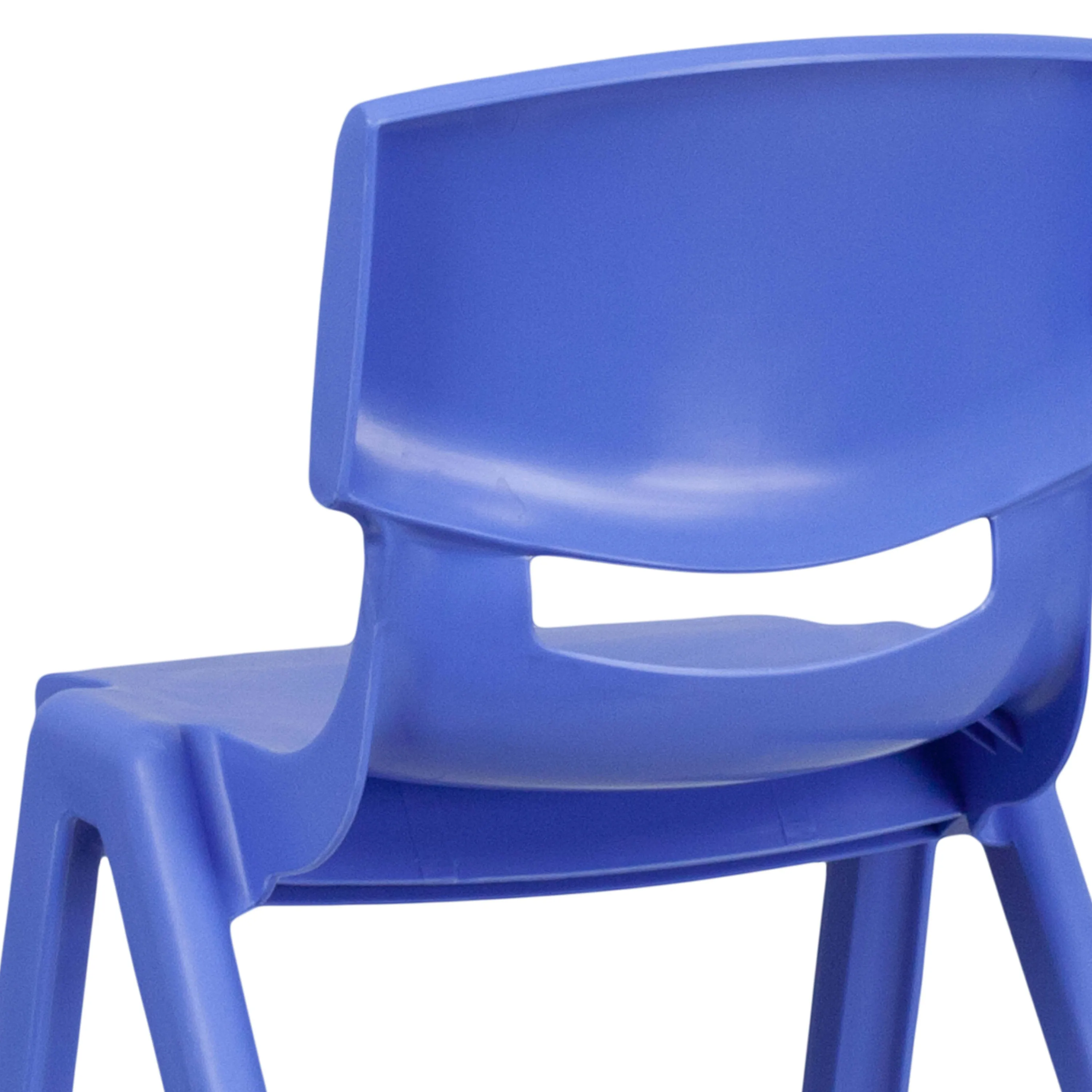 4 Pack Plastic Stackable School Chairs with 13.25" Seat Height