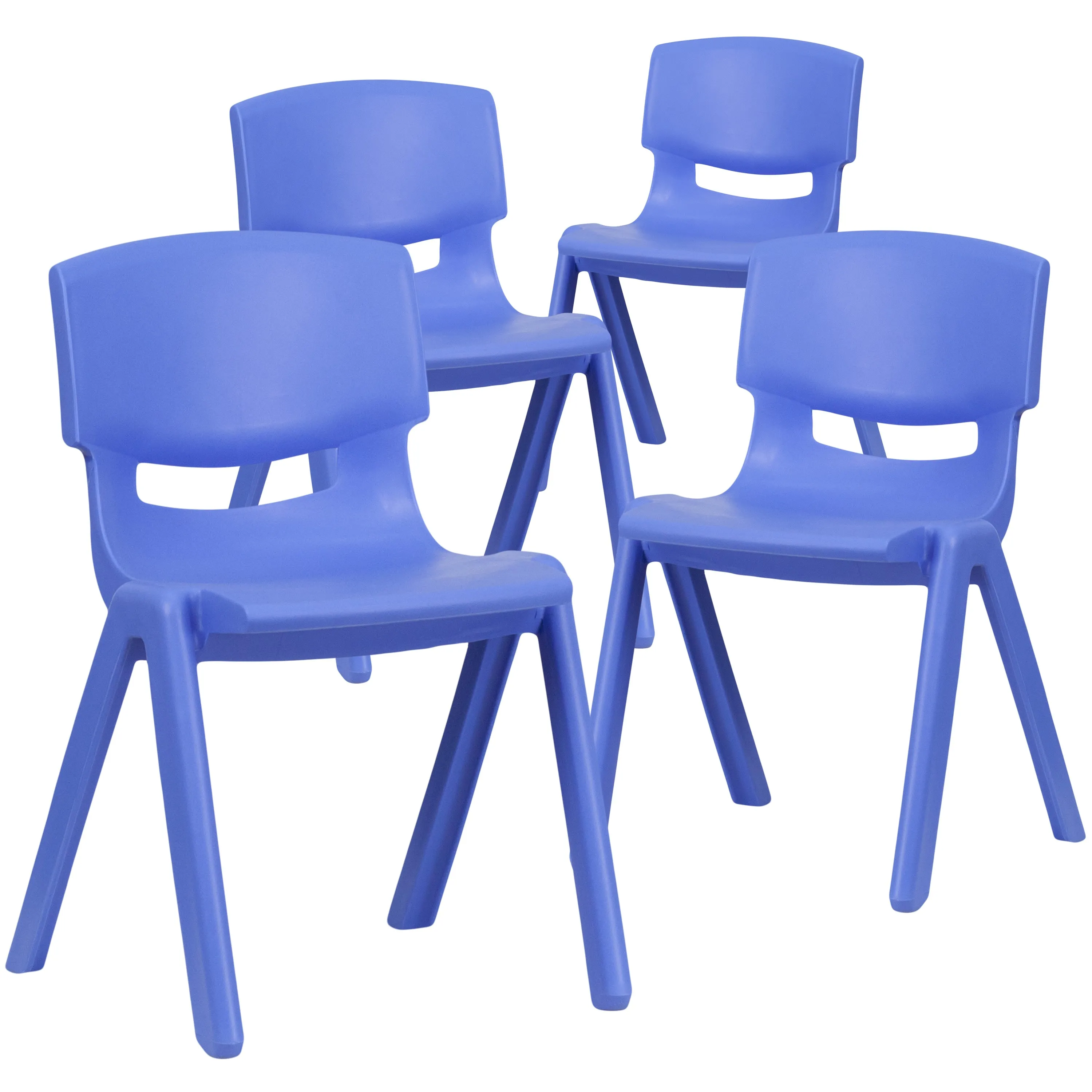 4 Pack Plastic Stackable School Chairs with 13.25" Seat Height