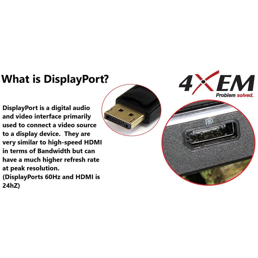 4XEM DisplayPort To VGA Adapter Cable 4XDPVGA3FT