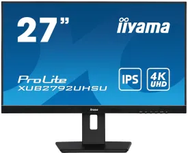 68,6Cm/27" (3840X2160) Iiyama Prolite Xub2792uhsu-B5 4K Led Ips 60Hz 4Ms Hdmi Dp Usb-C Ls Black