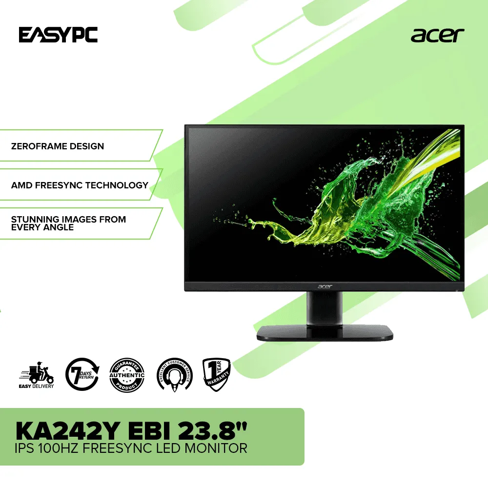 Acer KA242Y Ebi 23.8" IPS 100hz Freesync Led Monitor