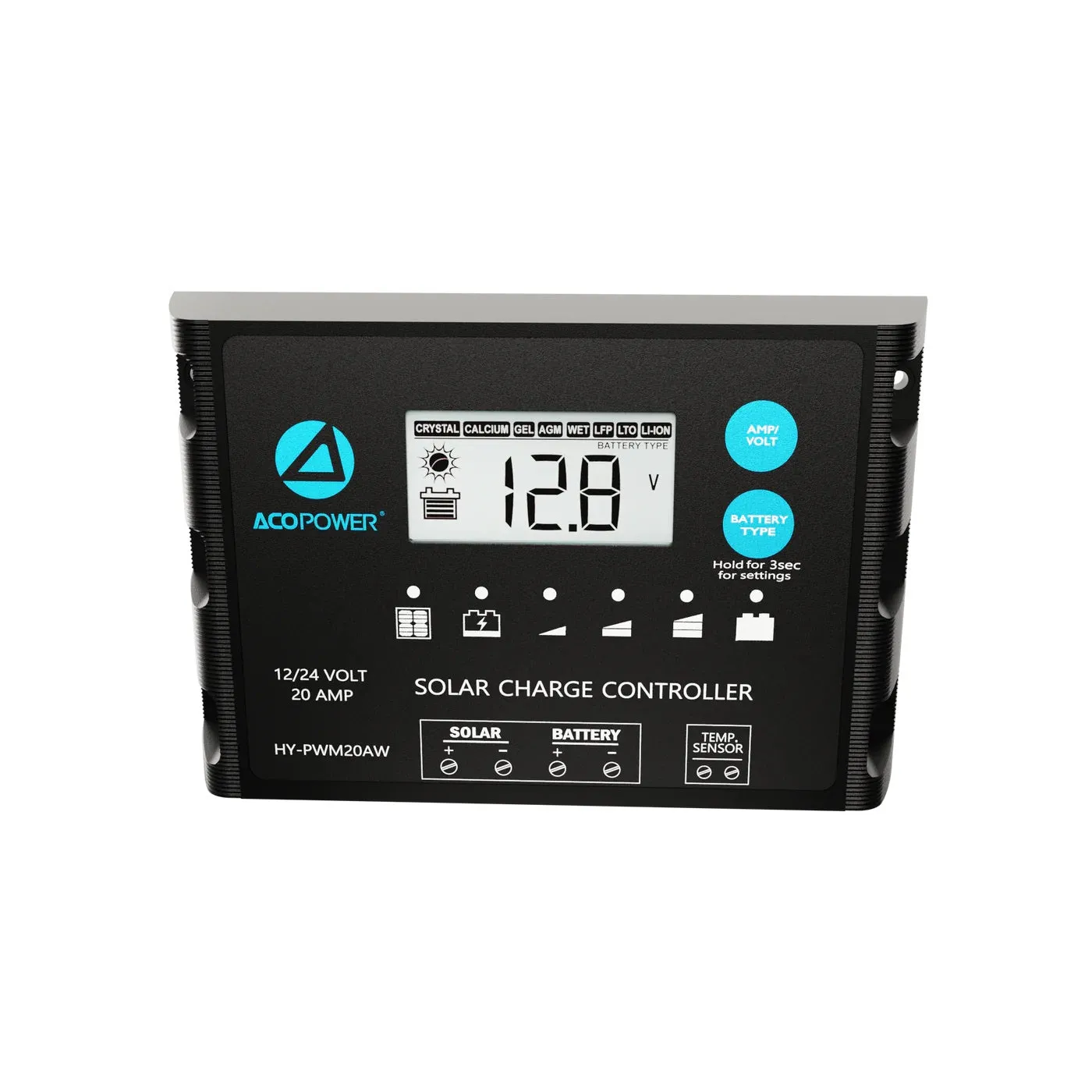 ACOPower 20A ProteusX Waterproof PWM Solar Charge Controller