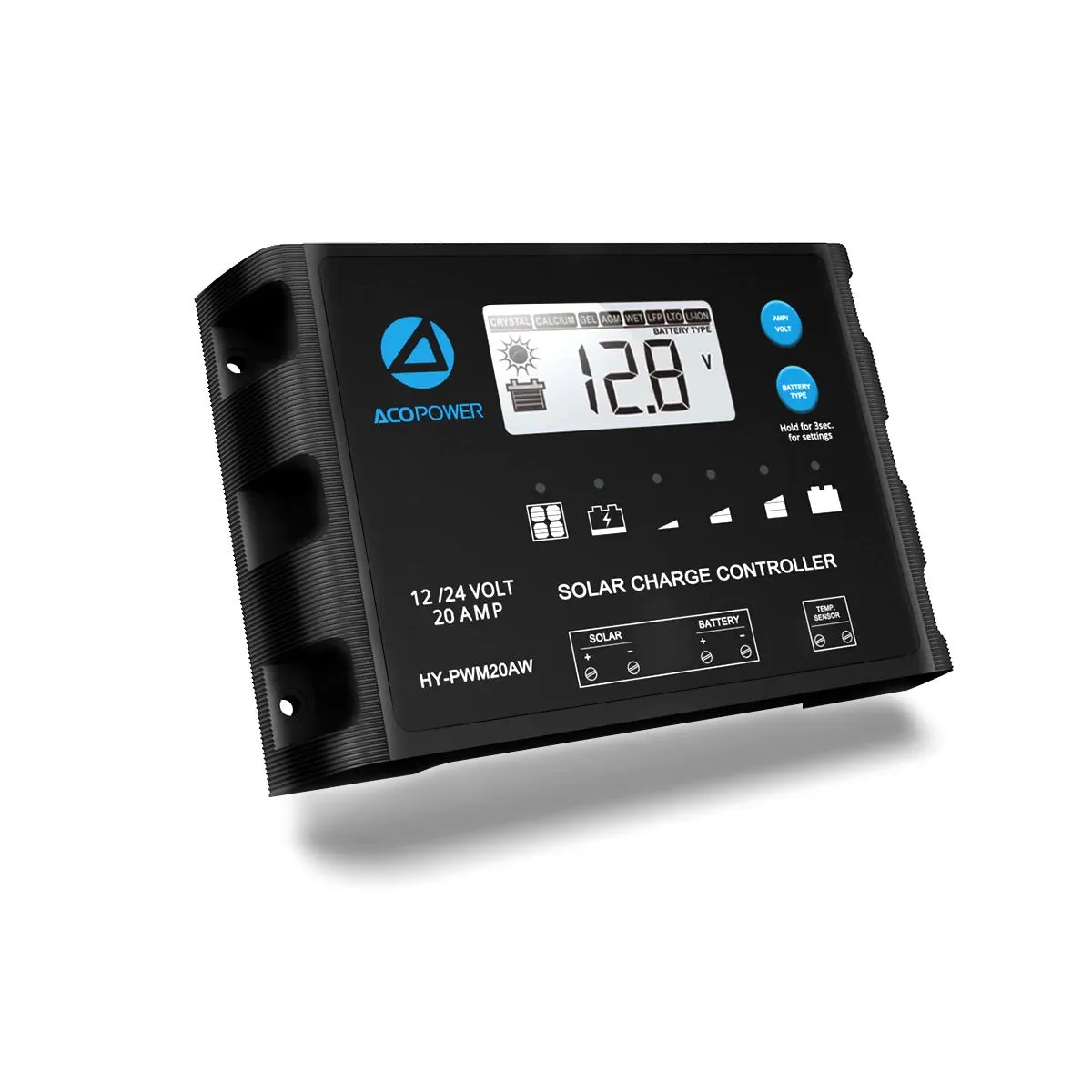 ACOPower 20A ProteusX Waterproof PWM Solar Charge Controller