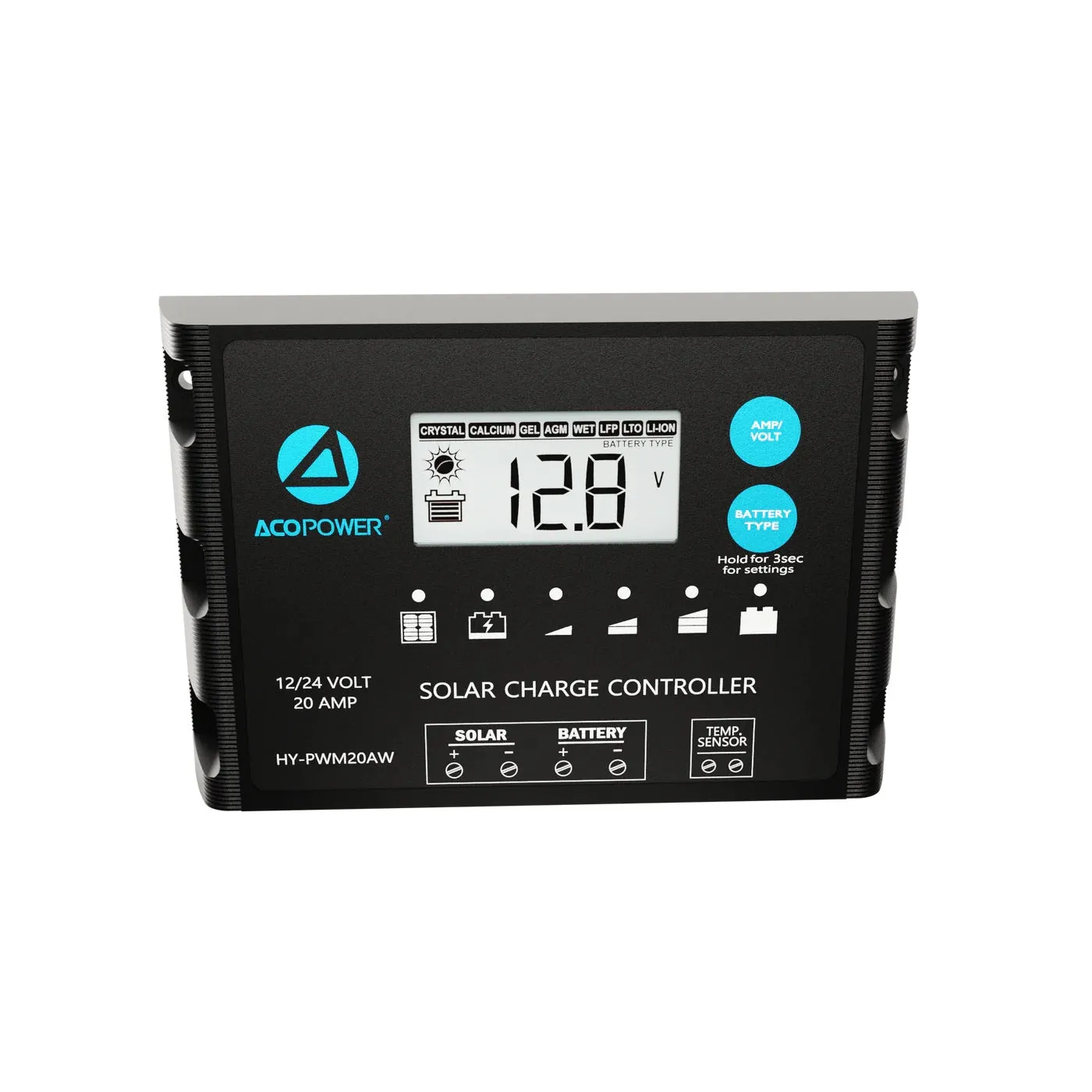 ACOPower 20A ProteusX Waterproof PWM Solar Charge Controller