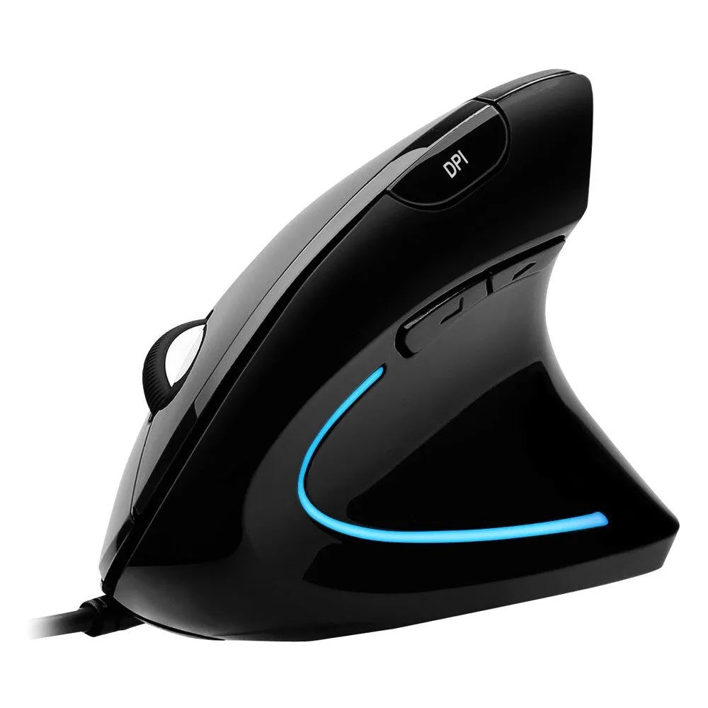 Adesso - iMouse Wired Optical Ergonomic Mouse - Glossy black