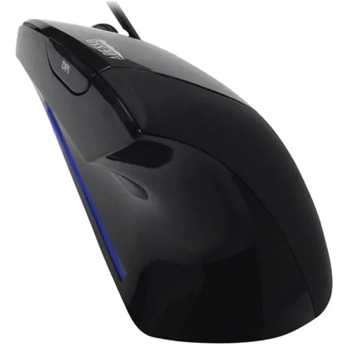 Adesso - iMouse Wired Optical Ergonomic Mouse - Glossy black