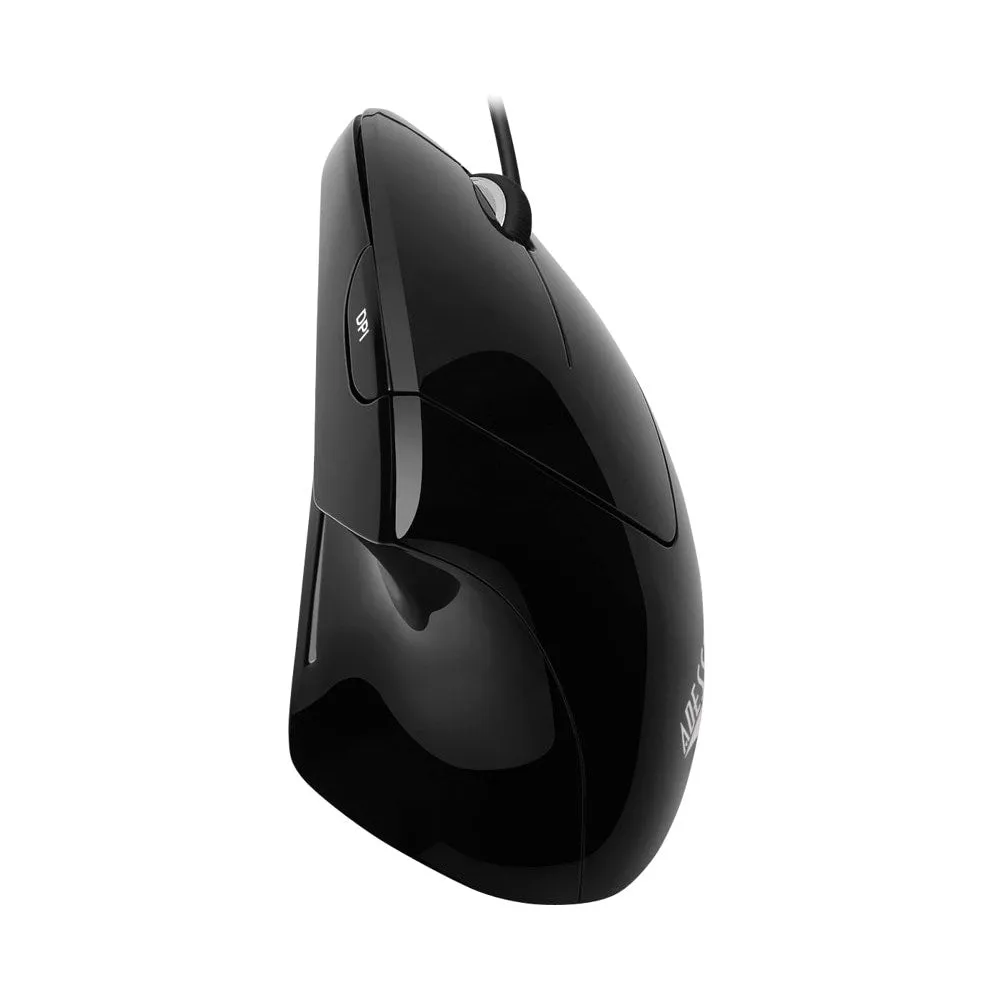 Adesso - iMouse Wired Optical Ergonomic Mouse - Glossy black