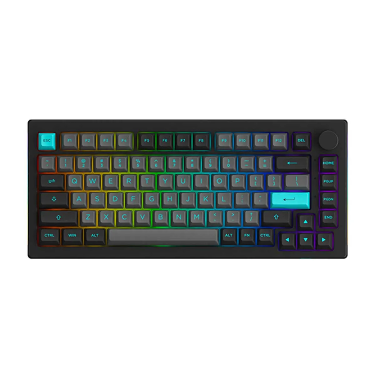 Akko Black & Cyan 5075B Plus Multi-Modes RGB Mechanical Keyboard (Akko CS Wine Red)