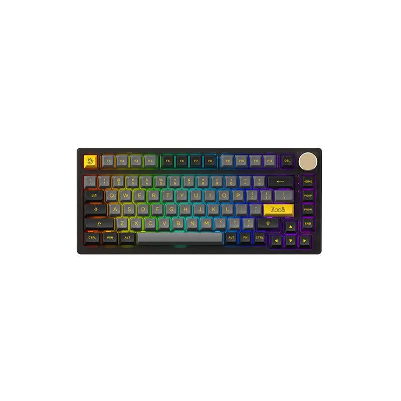 AKKO PC75B Plus V2 Black & Gold RGB Mechanical Keyboard (AKKO CS Crystal)