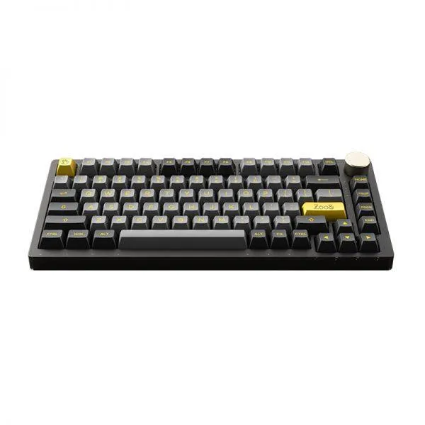 AKKO PC75B Plus V2 Black & Gold RGB Mechanical Keyboard (AKKO CS Crystal)