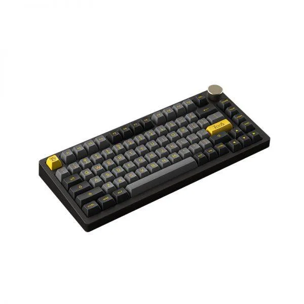 AKKO PC75B Plus V2 Black & Gold RGB Mechanical Keyboard (AKKO CS Crystal)