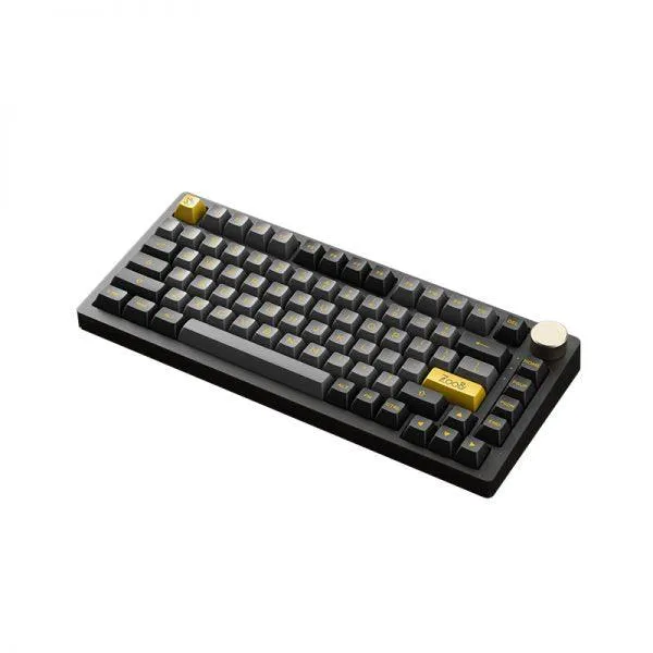 AKKO PC75B Plus V2 Black & Gold RGB Mechanical Keyboard (AKKO CS Crystal)