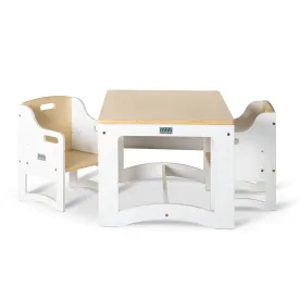 Aspire Table & 2 Chairs - White and Varnish