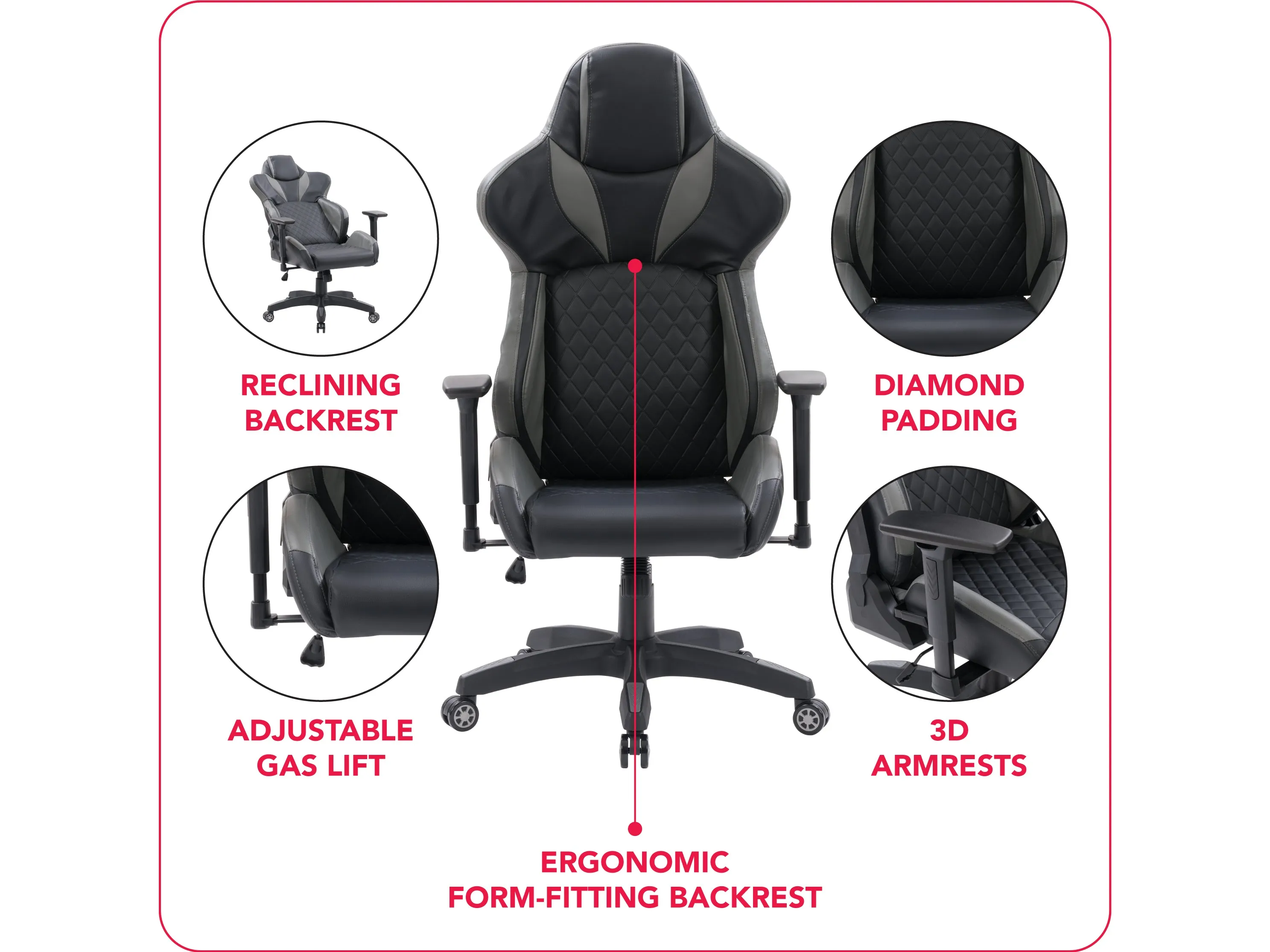 Black and Grey Gaming Office Chair