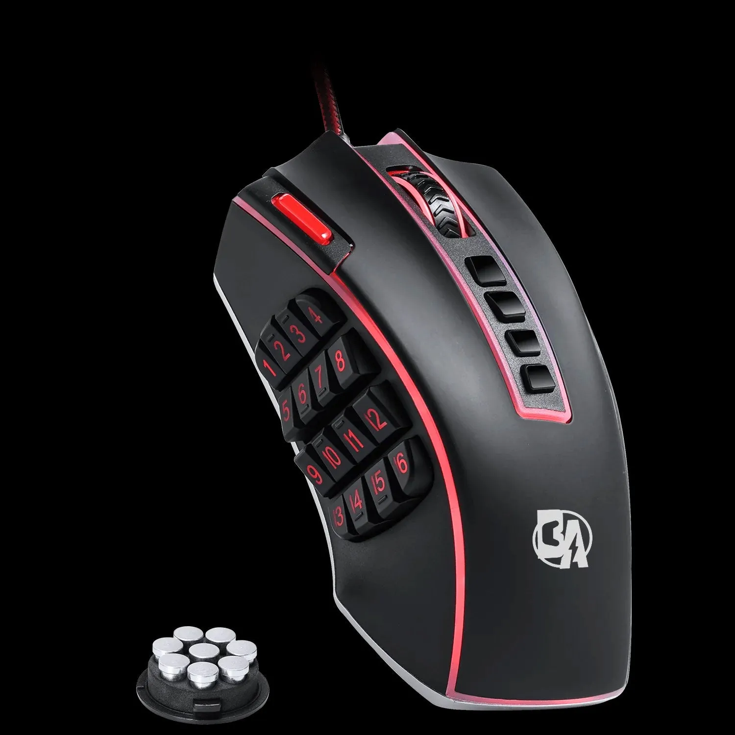 BOLT AXTION M990 RGB Gaming Mouse, 32000 DPI, 23 Programmable Buttons, 16 Macro Keys, Aluminum Base.