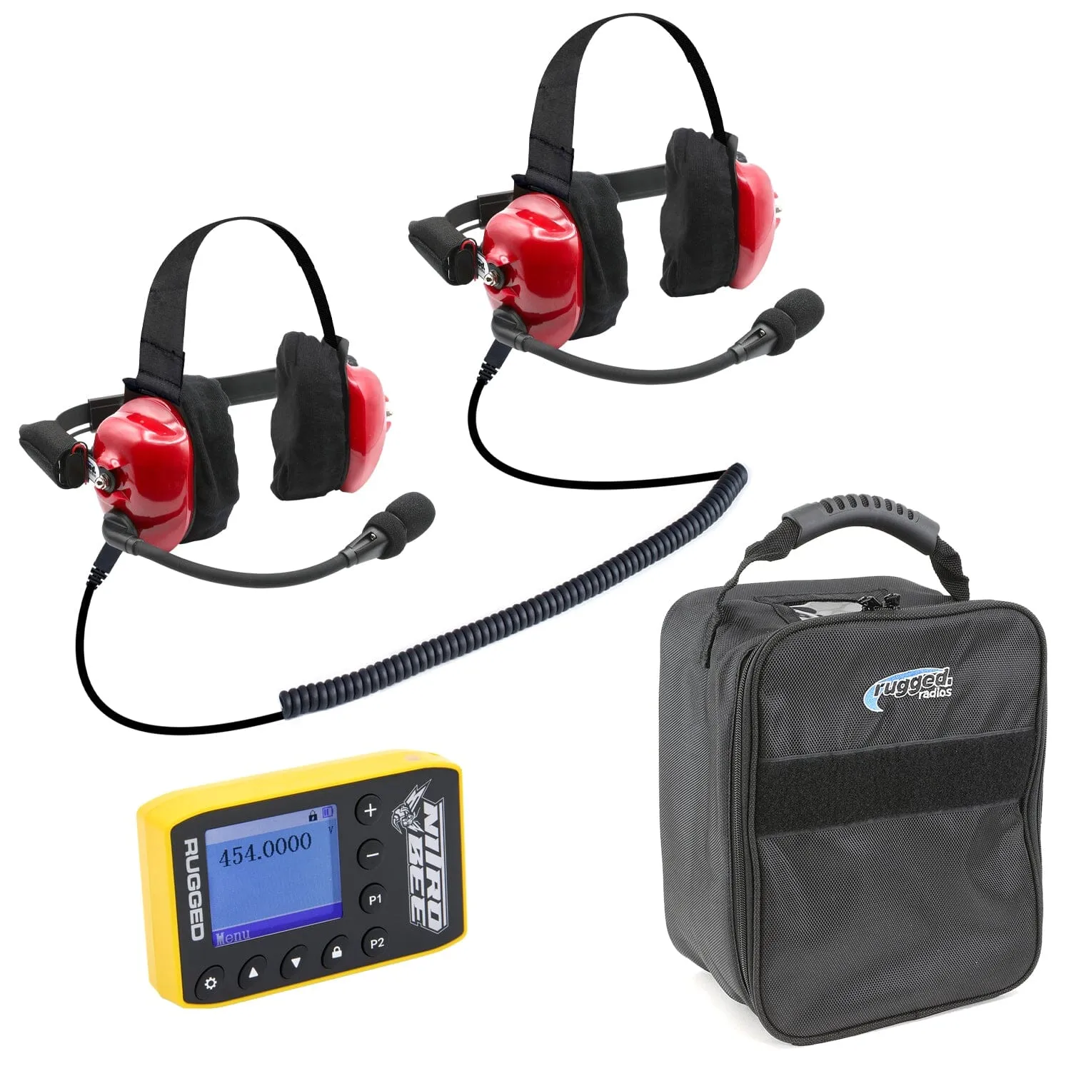 BUNDLE - H80 Track Talk Linkable Intercom Headset with NITRO BEE XTREME UHF Race Receiver and Carry Bag