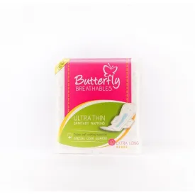 BUTTERFLY BREATHABLES ULTRA THIN 10 EXTRA LONG