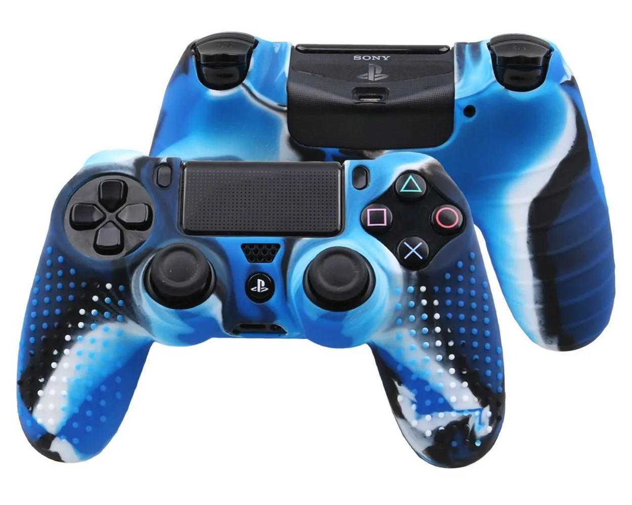 Camouflage Series Silicone Protective Case for PS4 Controllers - Blue