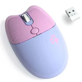 Cartoon Cat Theme Bluetooth with 2.4Ghz Wireless Mouse