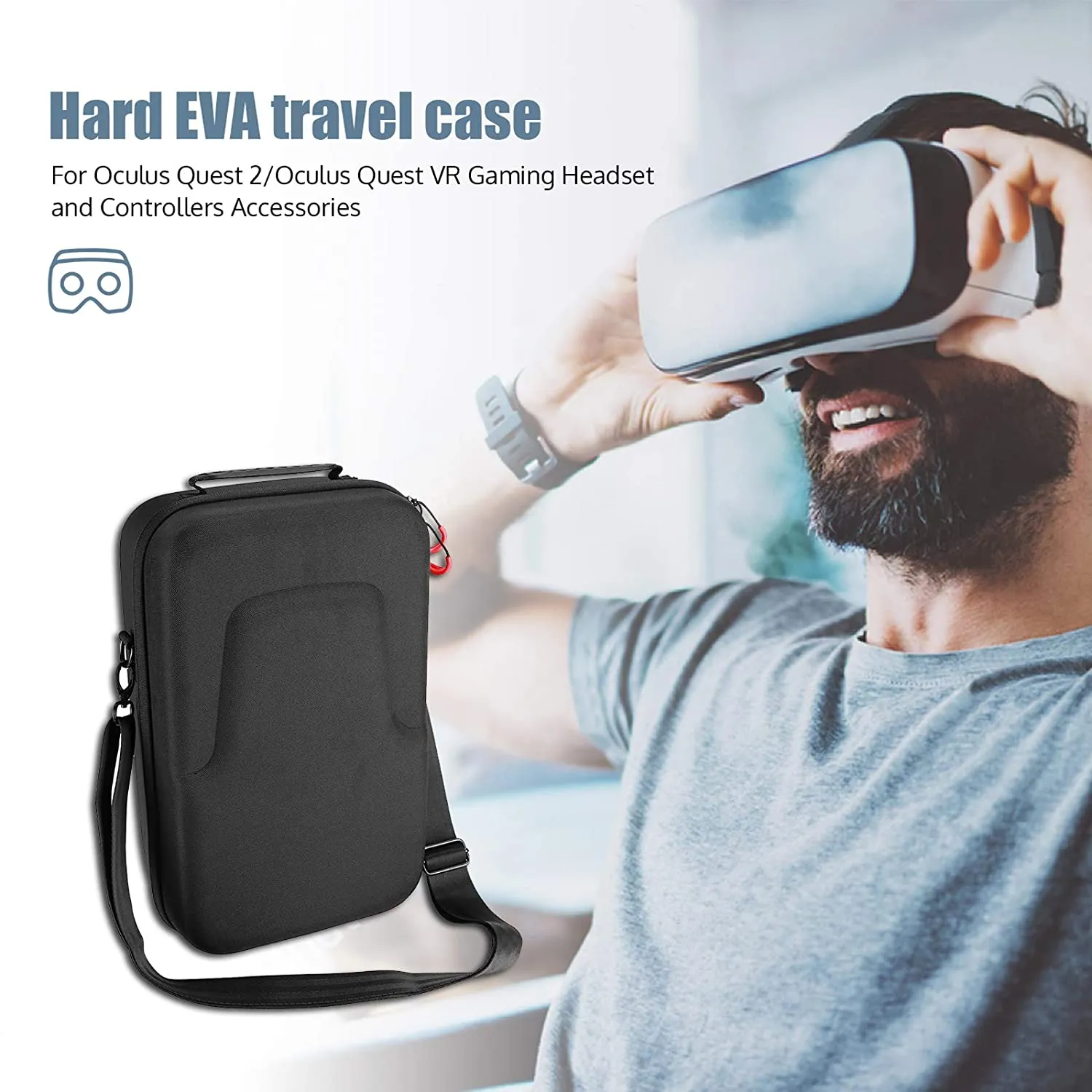 (CASE ONLY) Hard Travel Case for Oculus Quest 2 / Oculus Quest VR Gaming Headset | ProCase