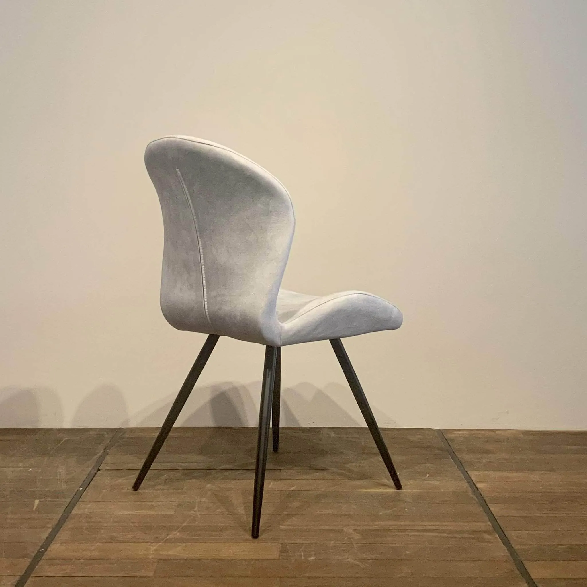 Contemporary Grey Velvet Parsons Chair with Metal Frame (Set of 2) - Available in 2 Colours