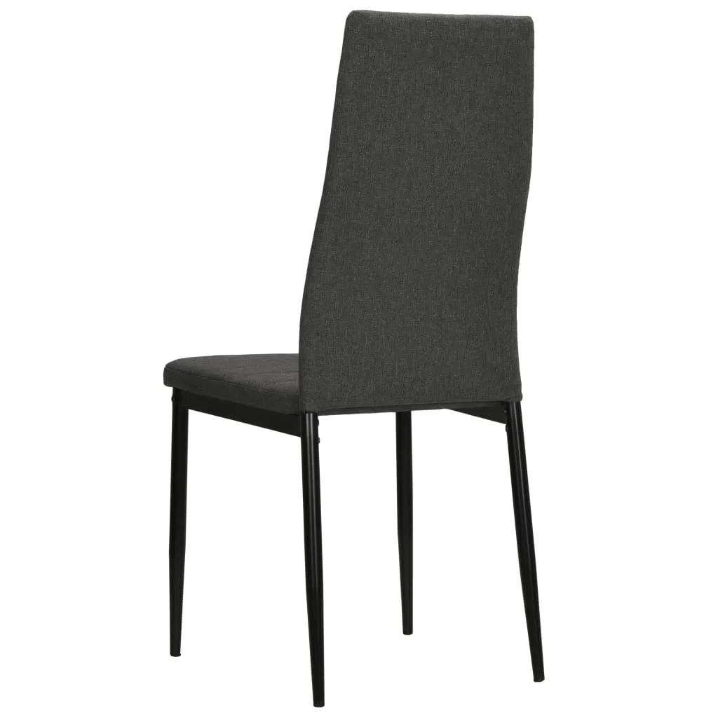 Dining Chairs 4 pcs Dark Grey Fabric