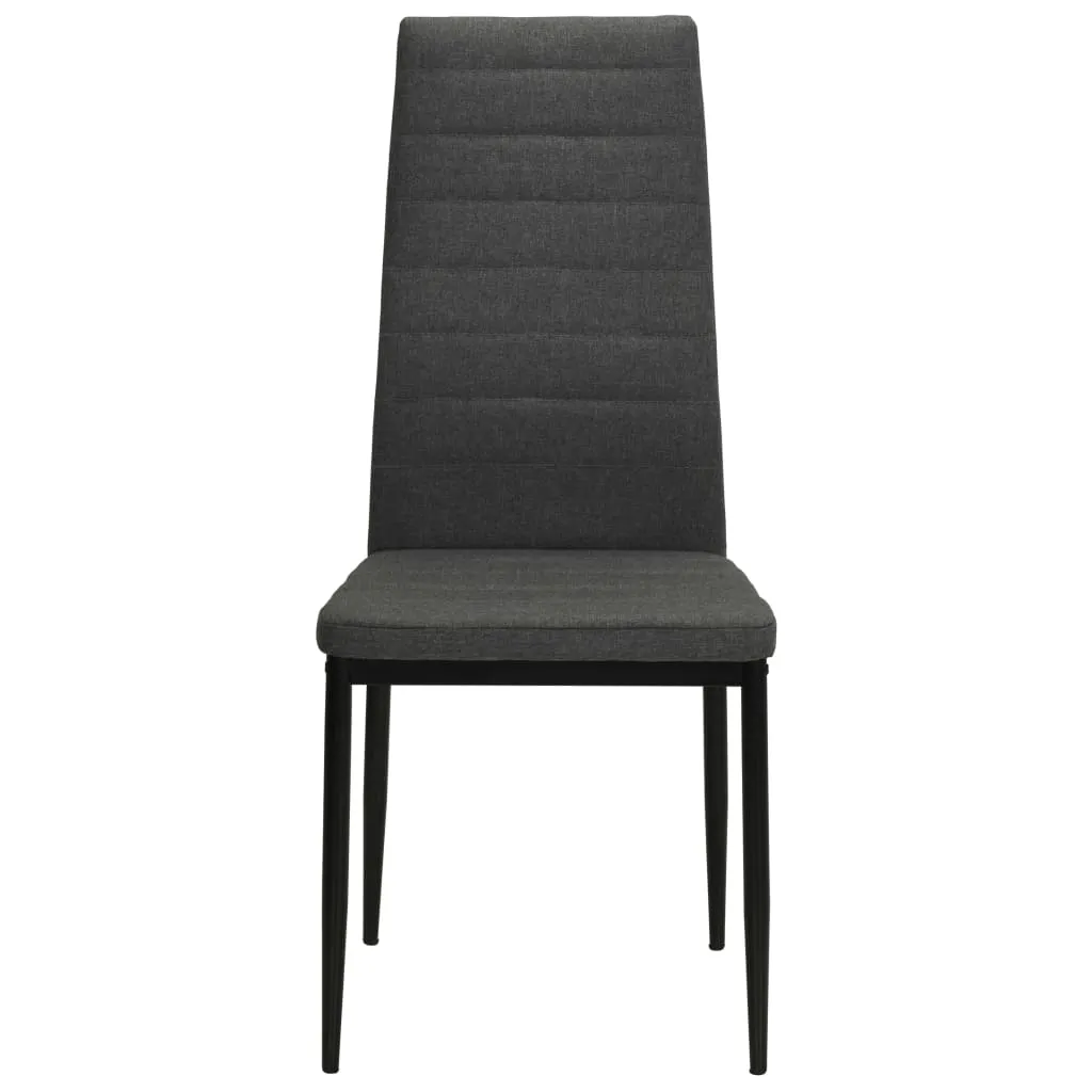 Dining Chairs 4 pcs Dark Grey Fabric