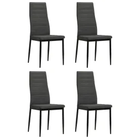 Dining Chairs 4 pcs Dark Grey Fabric