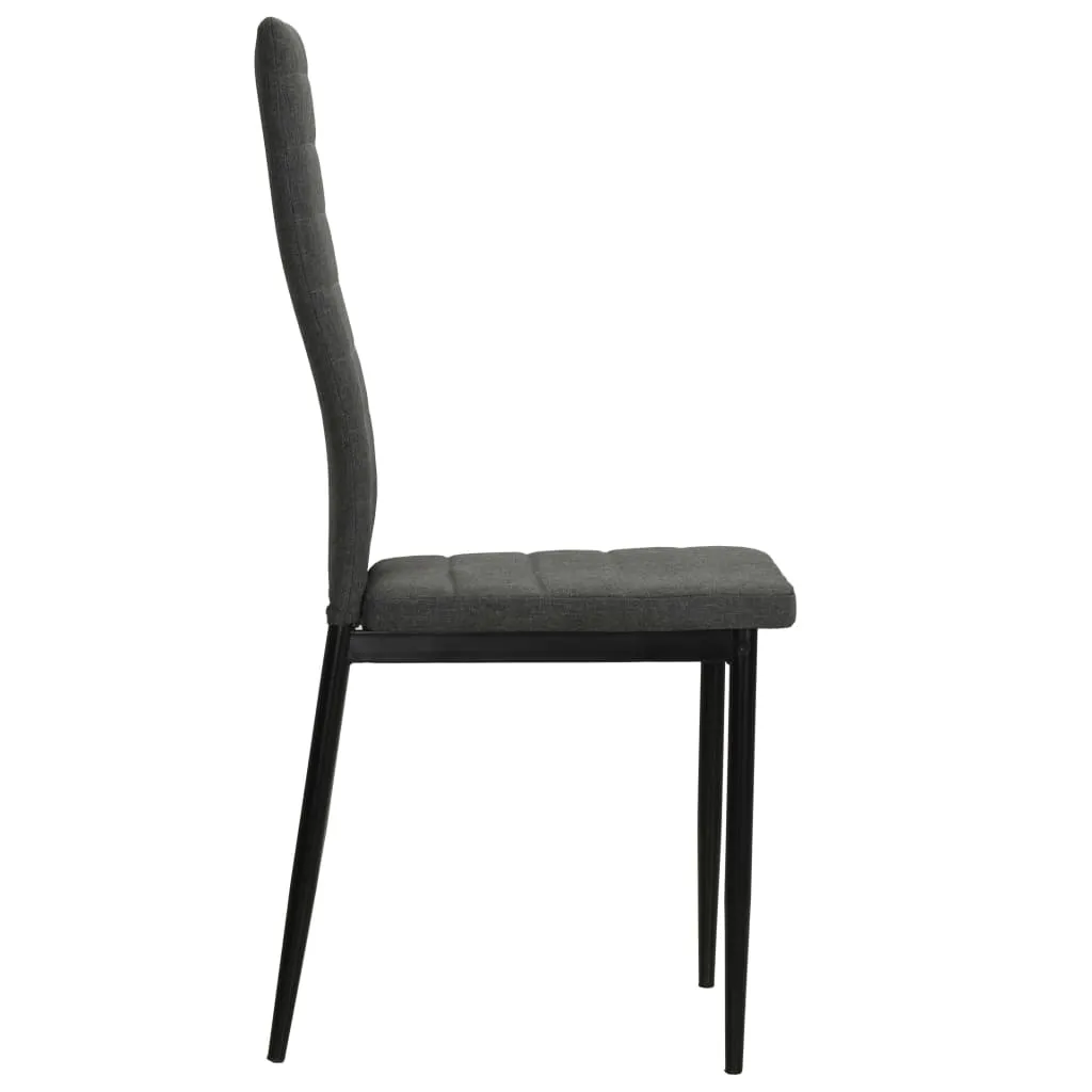 Dining Chairs 4 pcs Dark Grey Fabric