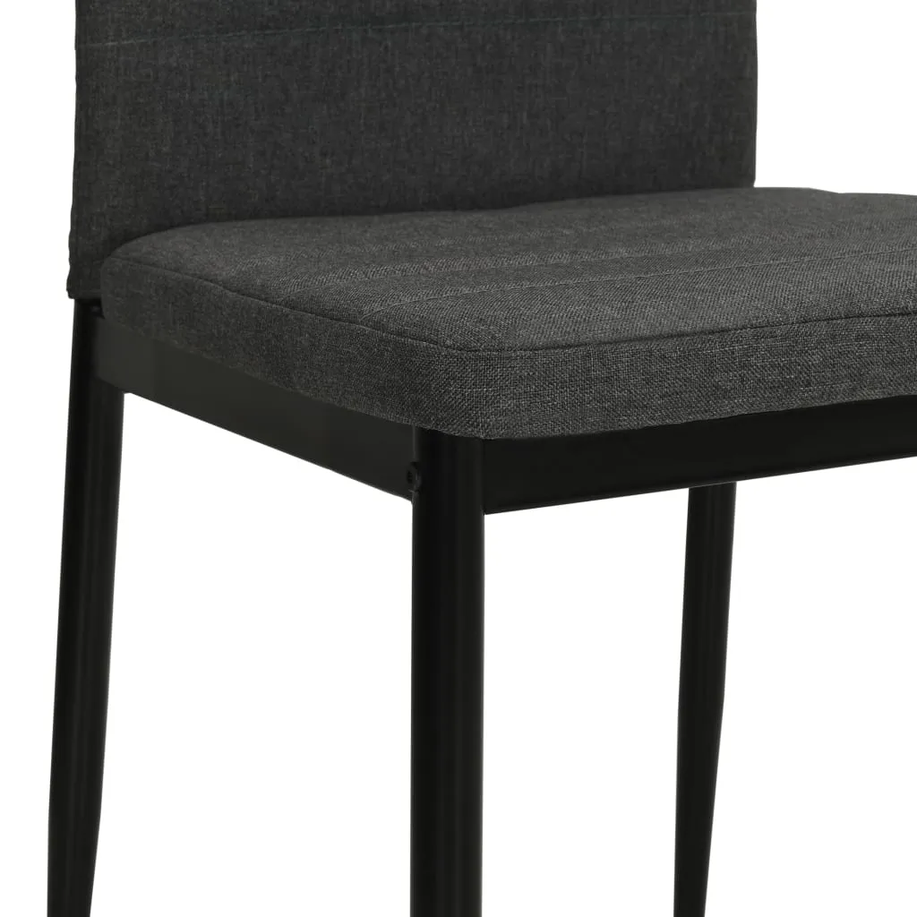 Dining Chairs 4 pcs Dark Grey Fabric