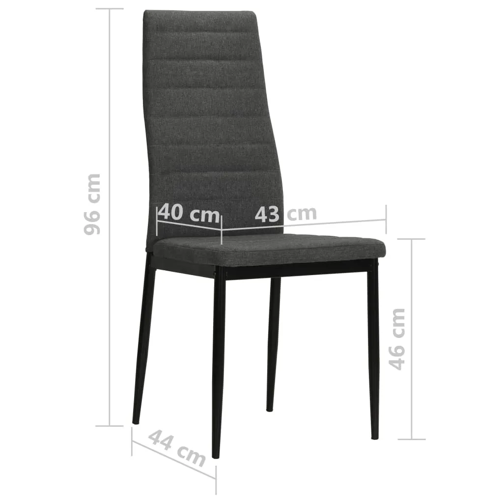 Dining Chairs 4 pcs Dark Grey Fabric