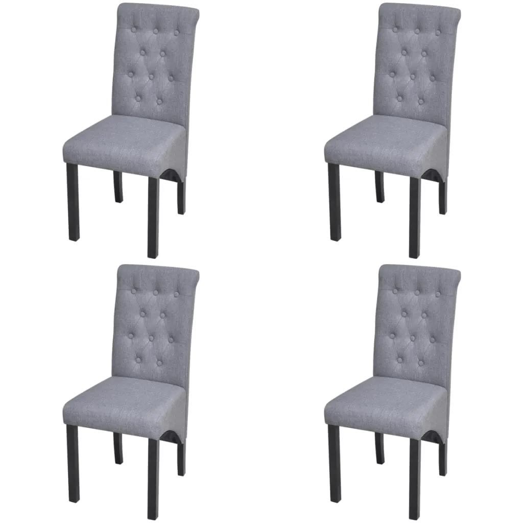 Dining Chairs 4 pcs Light Grey Fabric