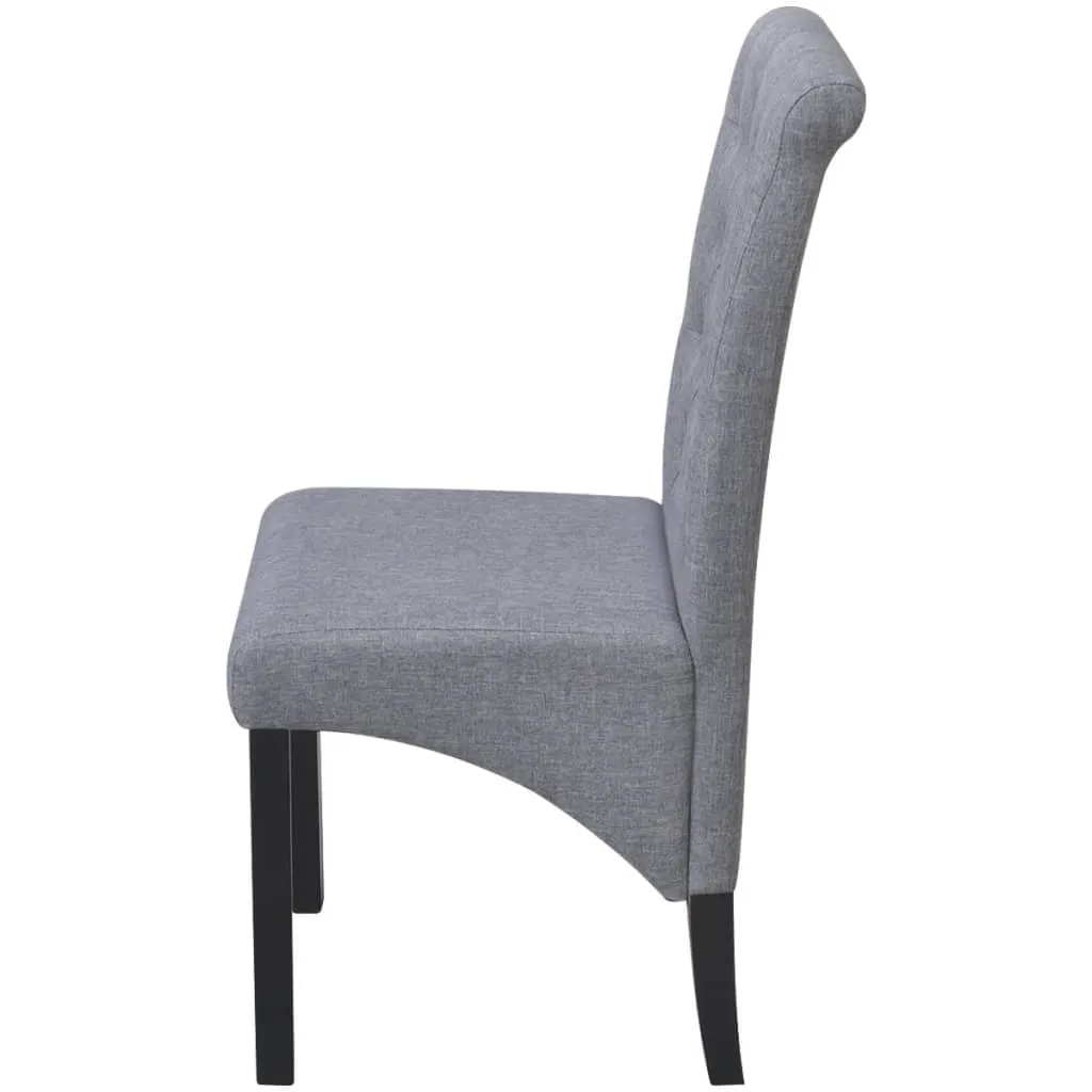 Dining Chairs 4 pcs Light Grey Fabric