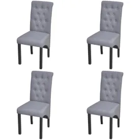 Dining Chairs 4 pcs Light Grey Fabric