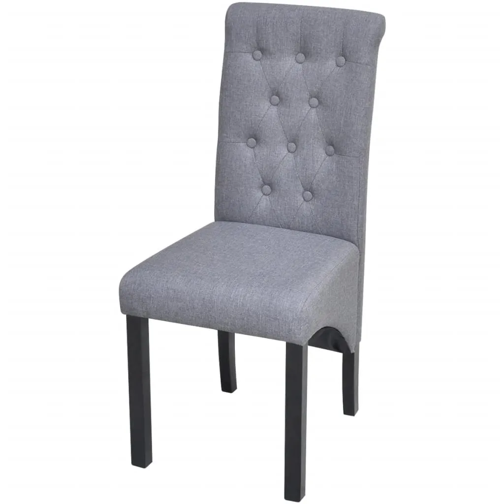 Dining Chairs 4 pcs Light Grey Fabric