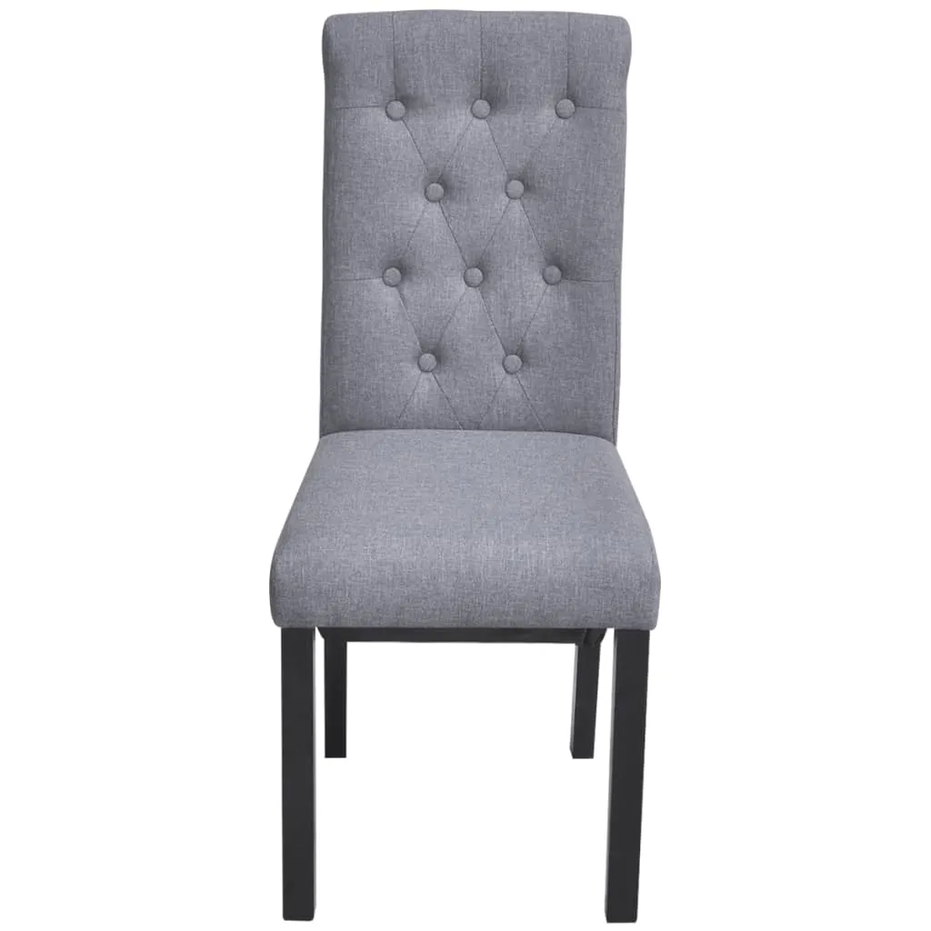 Dining Chairs 4 pcs Light Grey Fabric